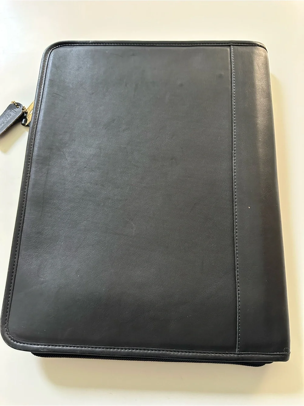 Coach Black Leather Zip Around Padfolio Portfolio Excellent Condition!- VINTAGE